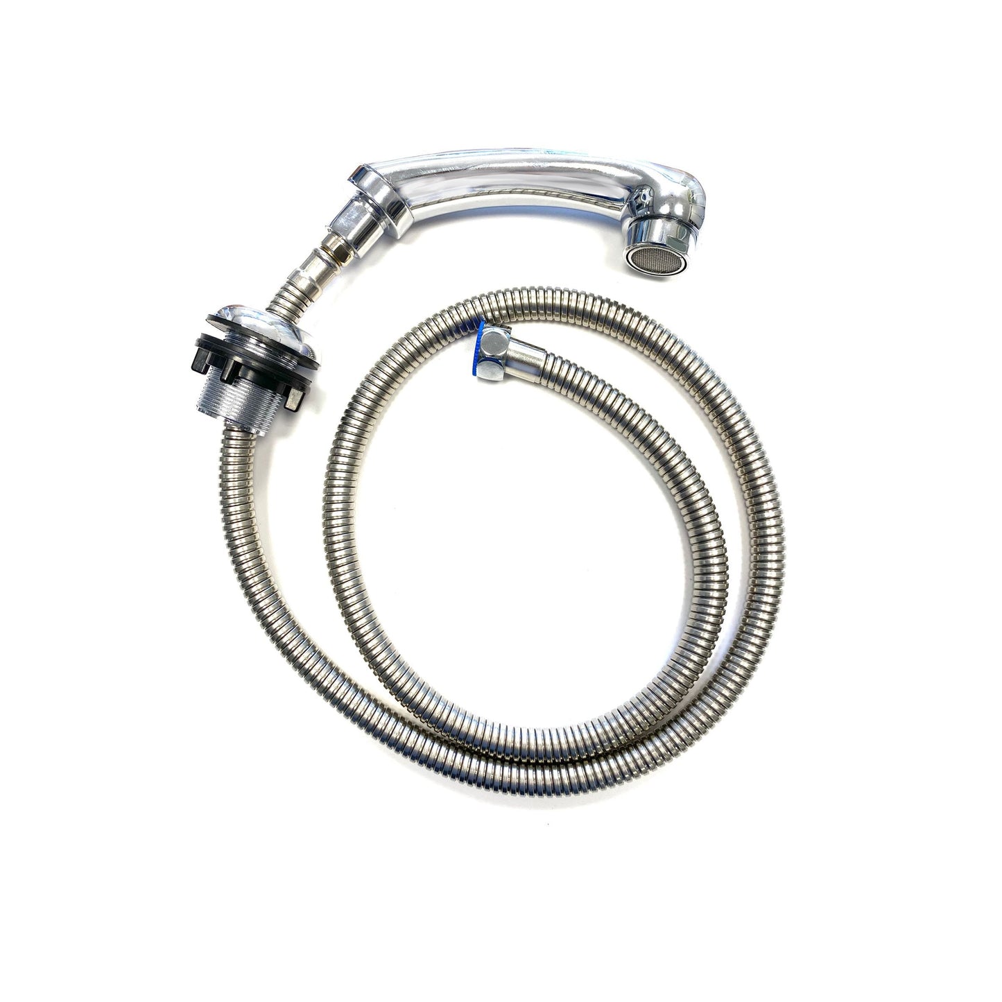 Ducha cromada con flexo inox para Lavacabezas