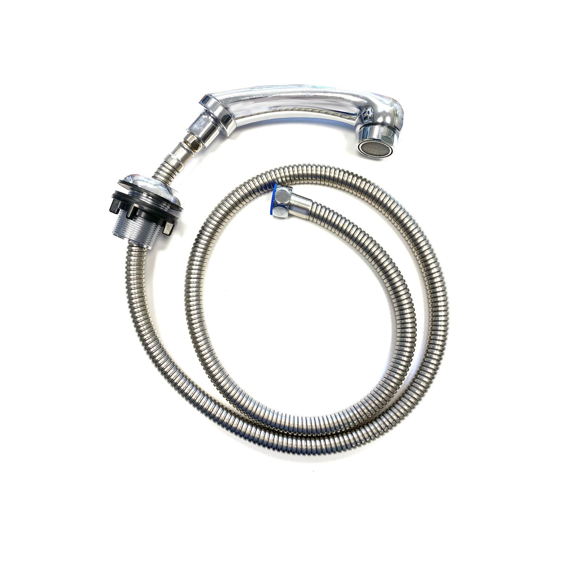 Ducha cromada con flexo inox para Lavacabezas