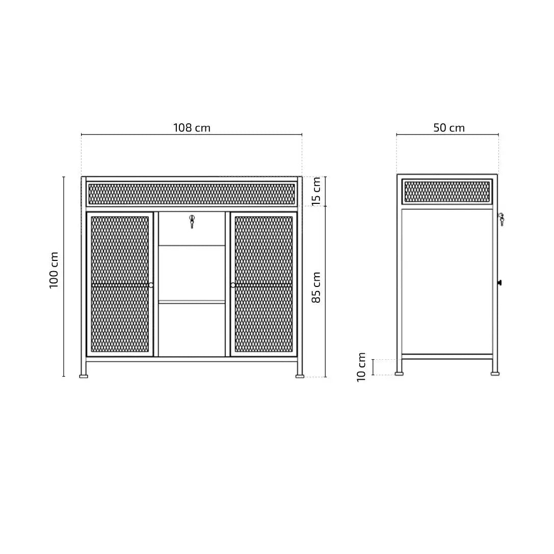 Medidas de Mostrador de recepción industrial de Grupo Belleza