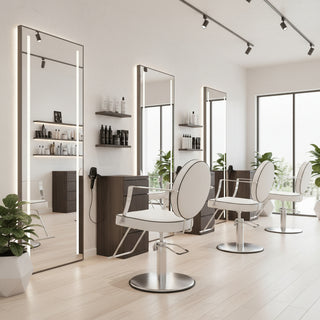Elegante Silla de peluquería, ambiente relajado