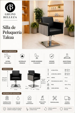 silla de madera para peluqueria