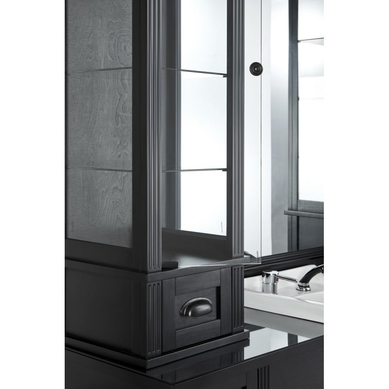 Tocador De Barberia Con Lavacabezas (Pica Negra) y Vitrina WILLIAM 1B/22