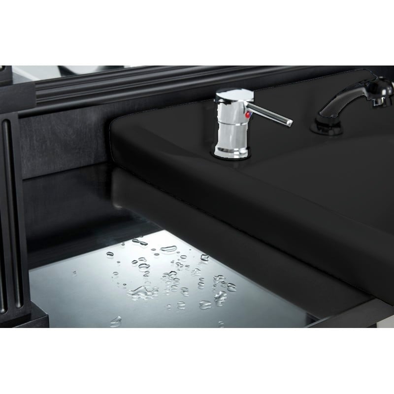 Tocador De Barberia Con Lavacabezas (Pica Negra) y Vitrina WILLIAM 1B/22