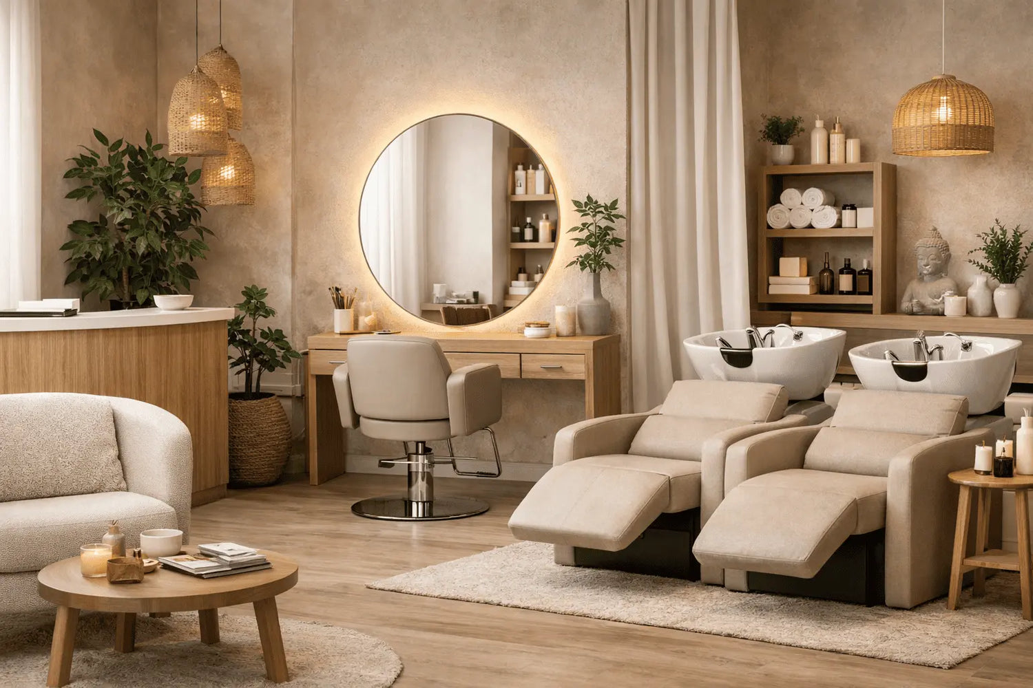 salon de belleza amueblado