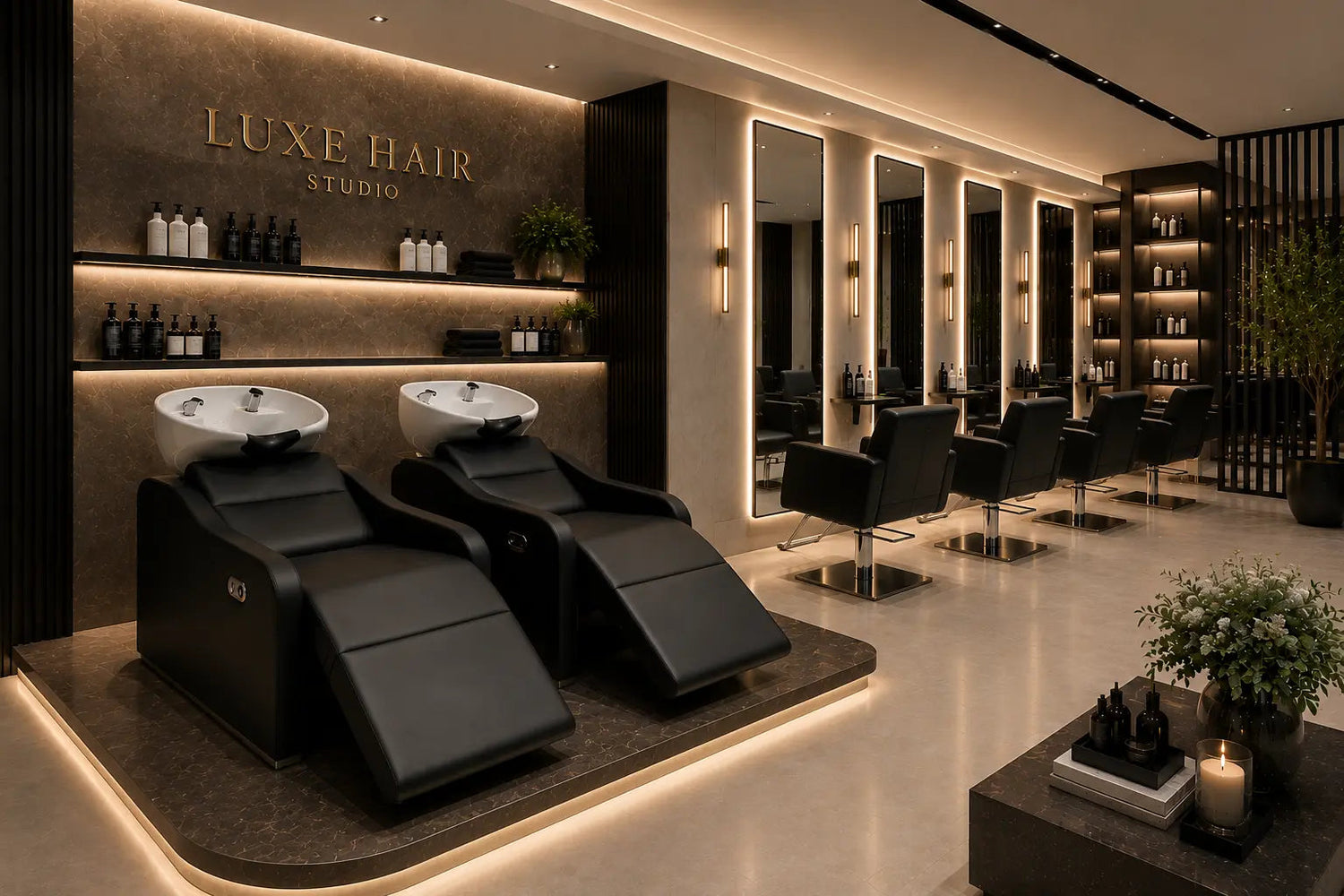 Bac à shampoing pour coiffeurs