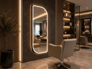 espejo con luz led peluqueria