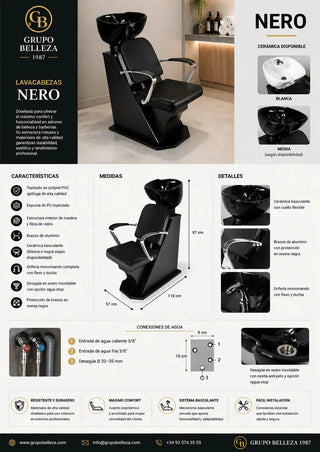 Ficha técnica lavacabezas Nero Grupo Belleza