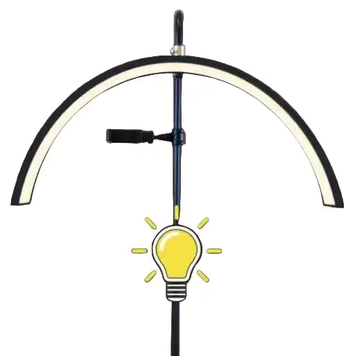 Lámpara de pie media luna