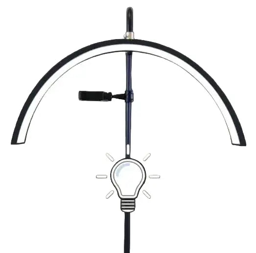 Lámpara de pie media luna