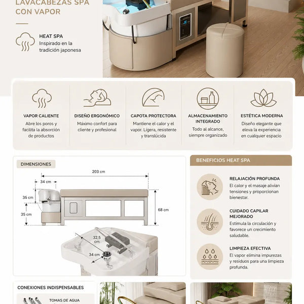 Heat Spa Nara Rückwärtswaschbecken