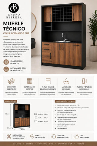 Mueble tecnico con lavamanos Pur