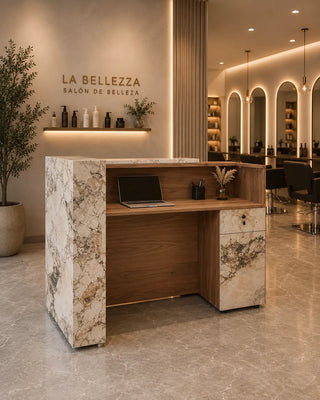 Mostrador para recepción de Grupo Belleza