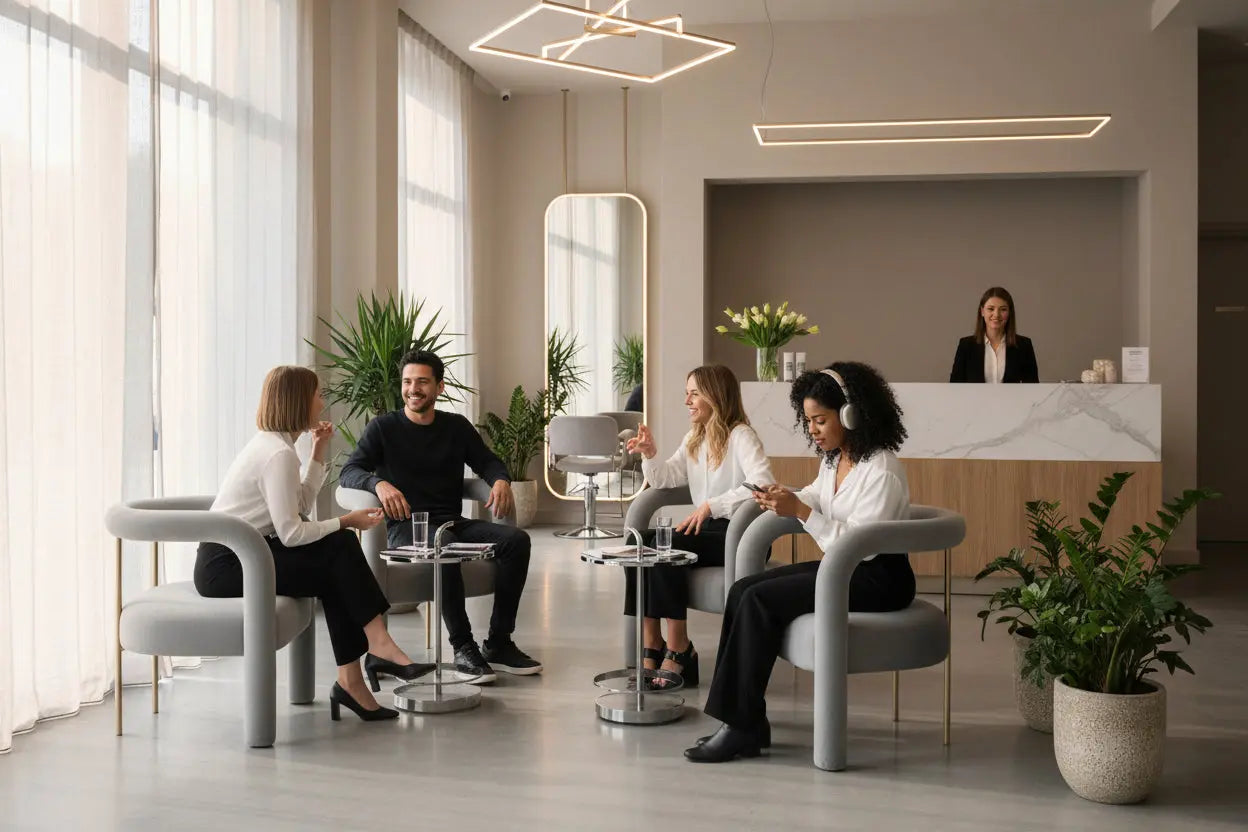 Silla de espera Velvet Geraldine Grupo Belleza