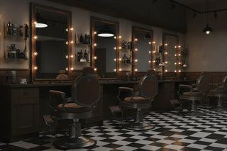 elegante barberia de grupo belleza
