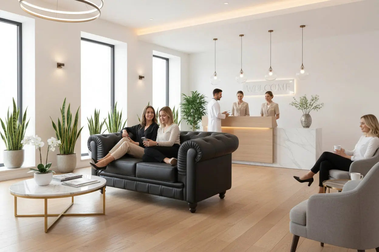 Sofá Sorrento doble negro Grupo Belleza