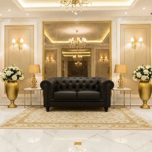 Sofá Sorrento doble negro Grupo Belleza