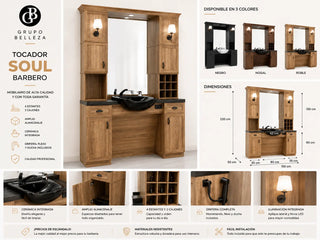 Tocador barbero Soul medidas