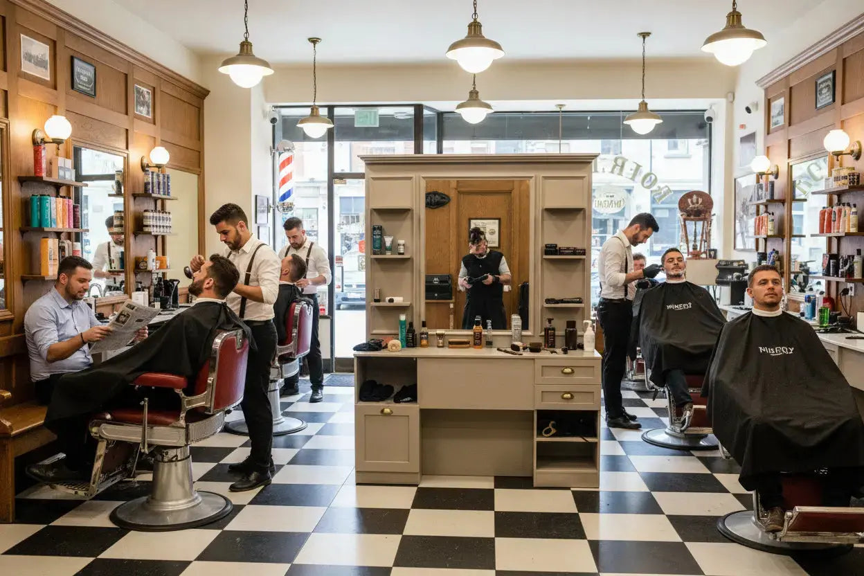 Elegante tocador de barbero