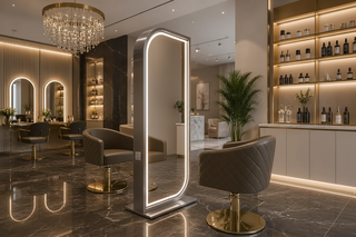 Espejo doble de peluqueria con led