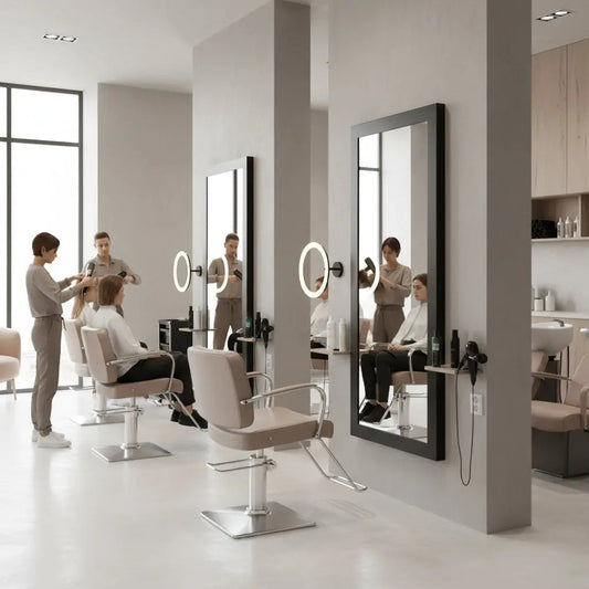 Elegante espejo con marco de madera