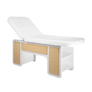 Económica camilla para spa en madera de color beige Indus