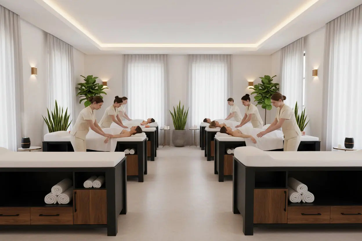 Camilla madera Spa Cala - Grupo Belleza