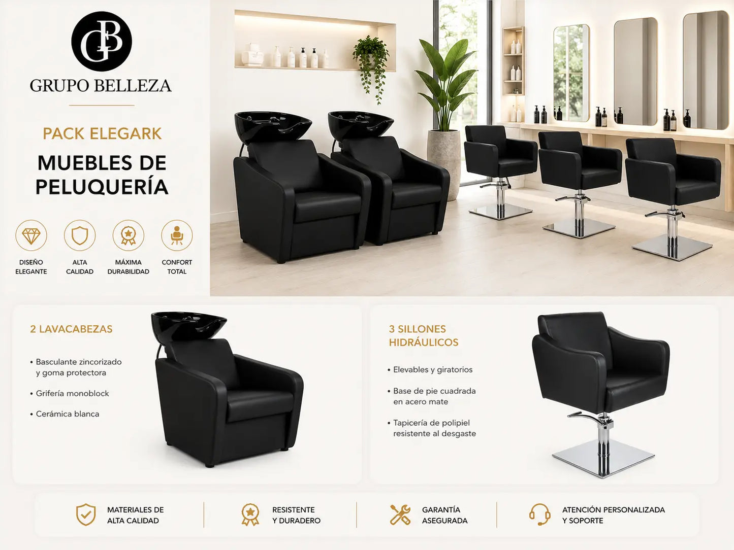 pack de muebles de peluqueria Elegark