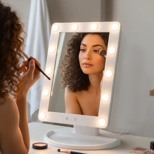 espejo de maquillaje con luz led electrico