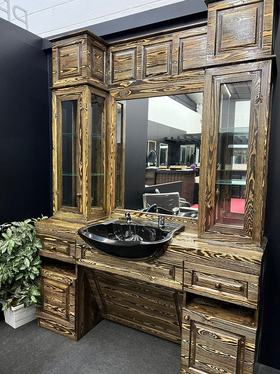 Ensemble de meubles de salon de coiffure Jasper Gold