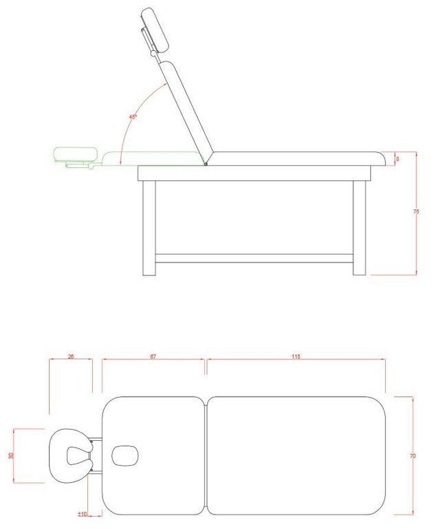 Civière en bois (2 corps) ROMBO–S001