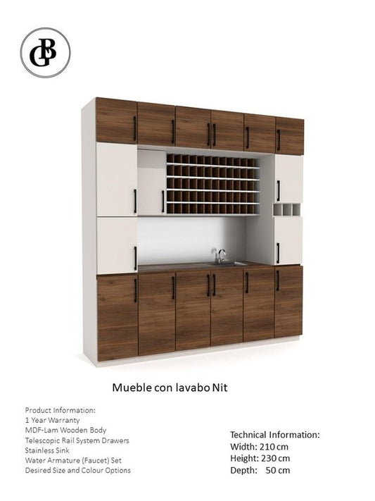 Mueble tecnico con lavamanos Nit