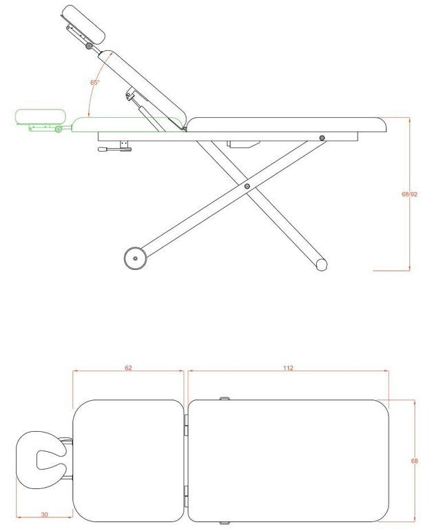 Camilla 2 cuerpos regulable LATIS – 2210A