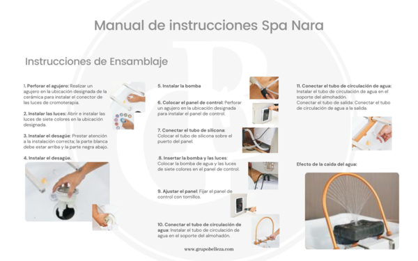 Lavacabezas Spa con vapor Nara