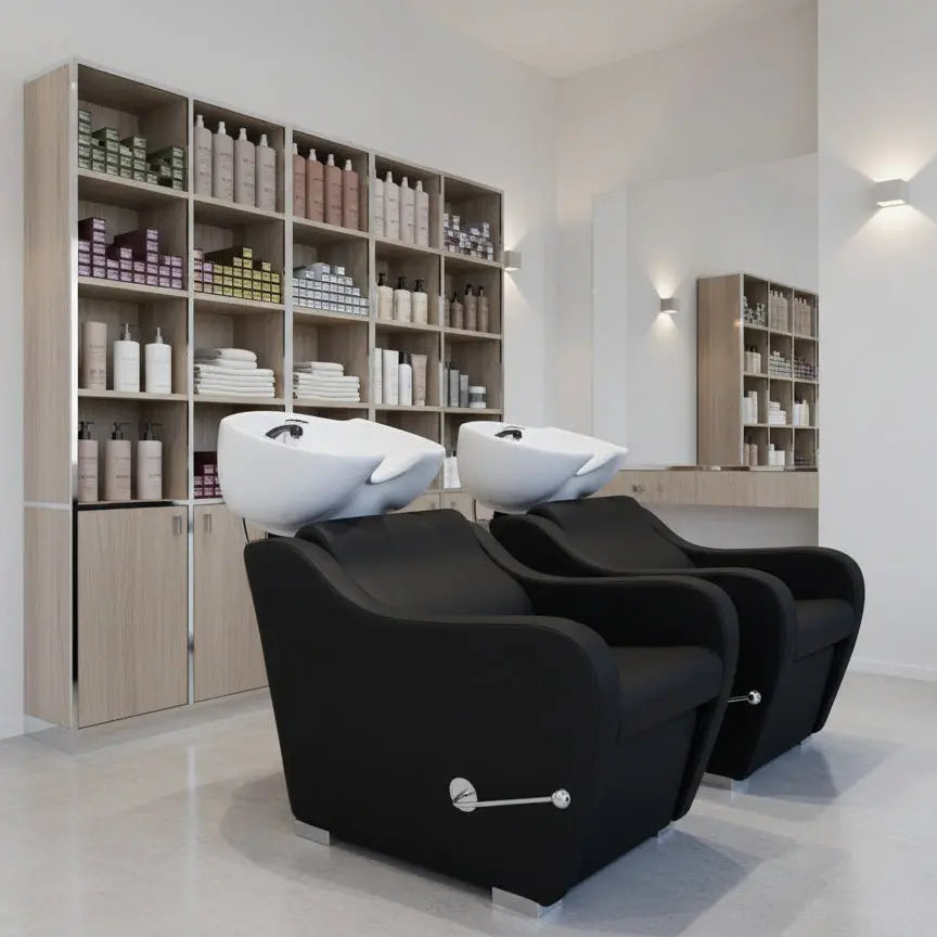 Lavacabezas con elevación manual en las piernas