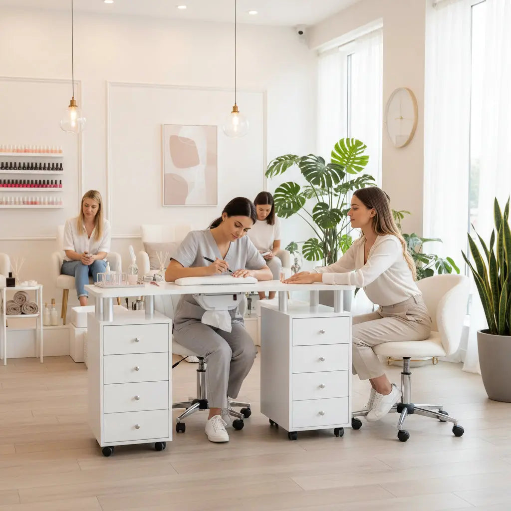 Mesa Manicura OMAUI con aspirador Grupo Belleza