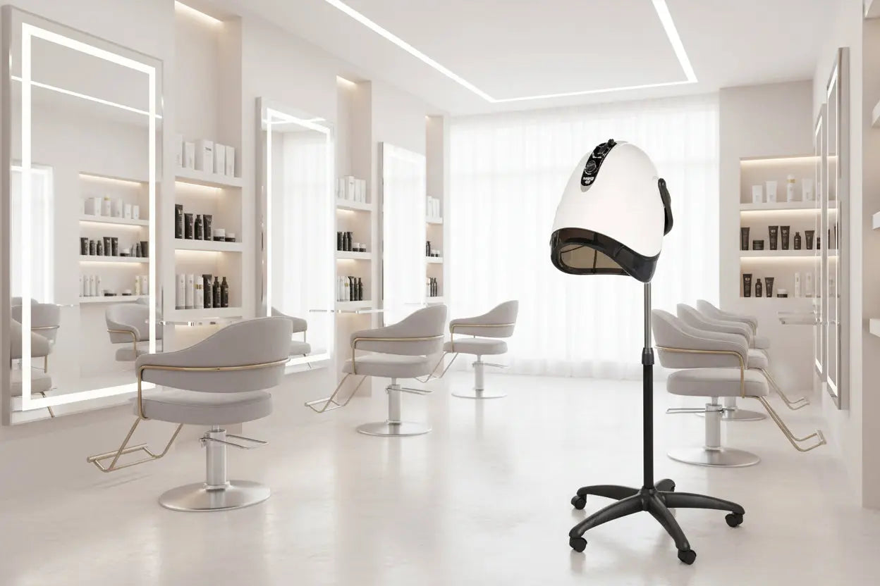 Secador de casco de pie 3V Ionic White