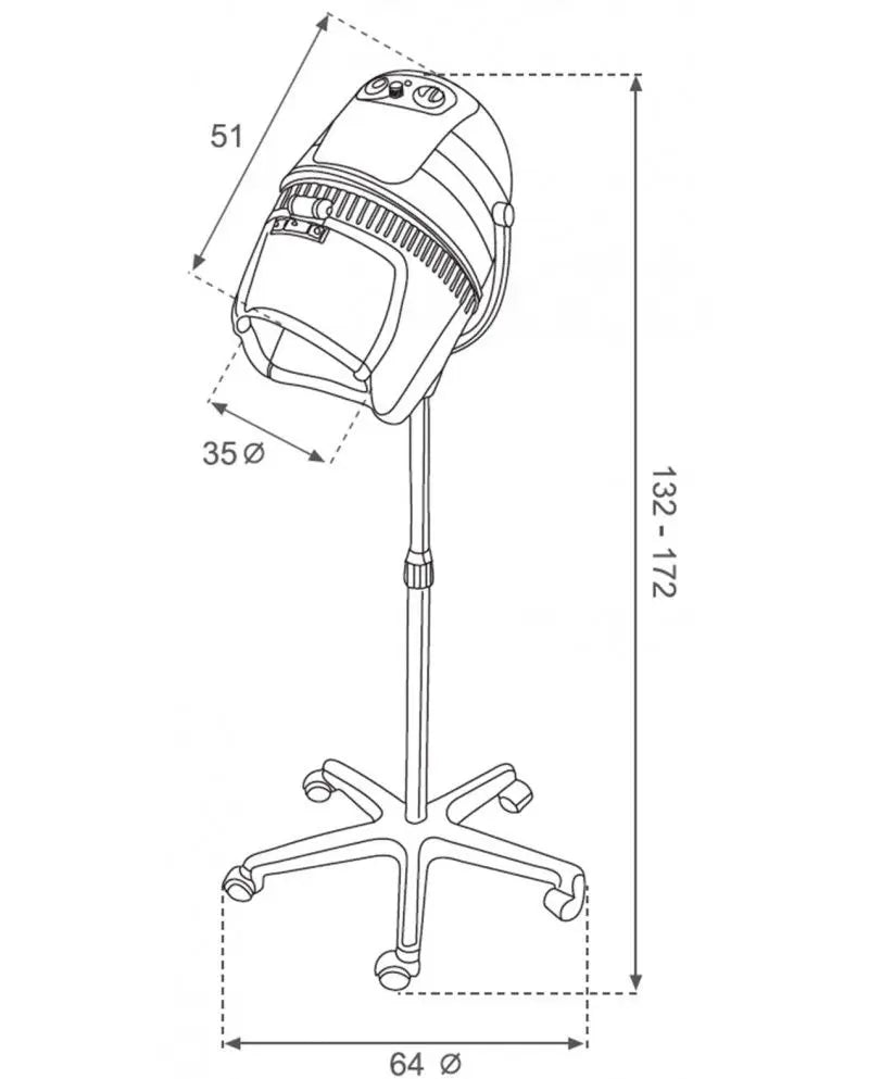 Secador de casco de pie 2V Blanco Italor